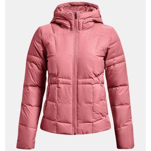 Womens Under Armour Jacket Medium 600 Fill Duck Down Feather Insulated Loose Fit